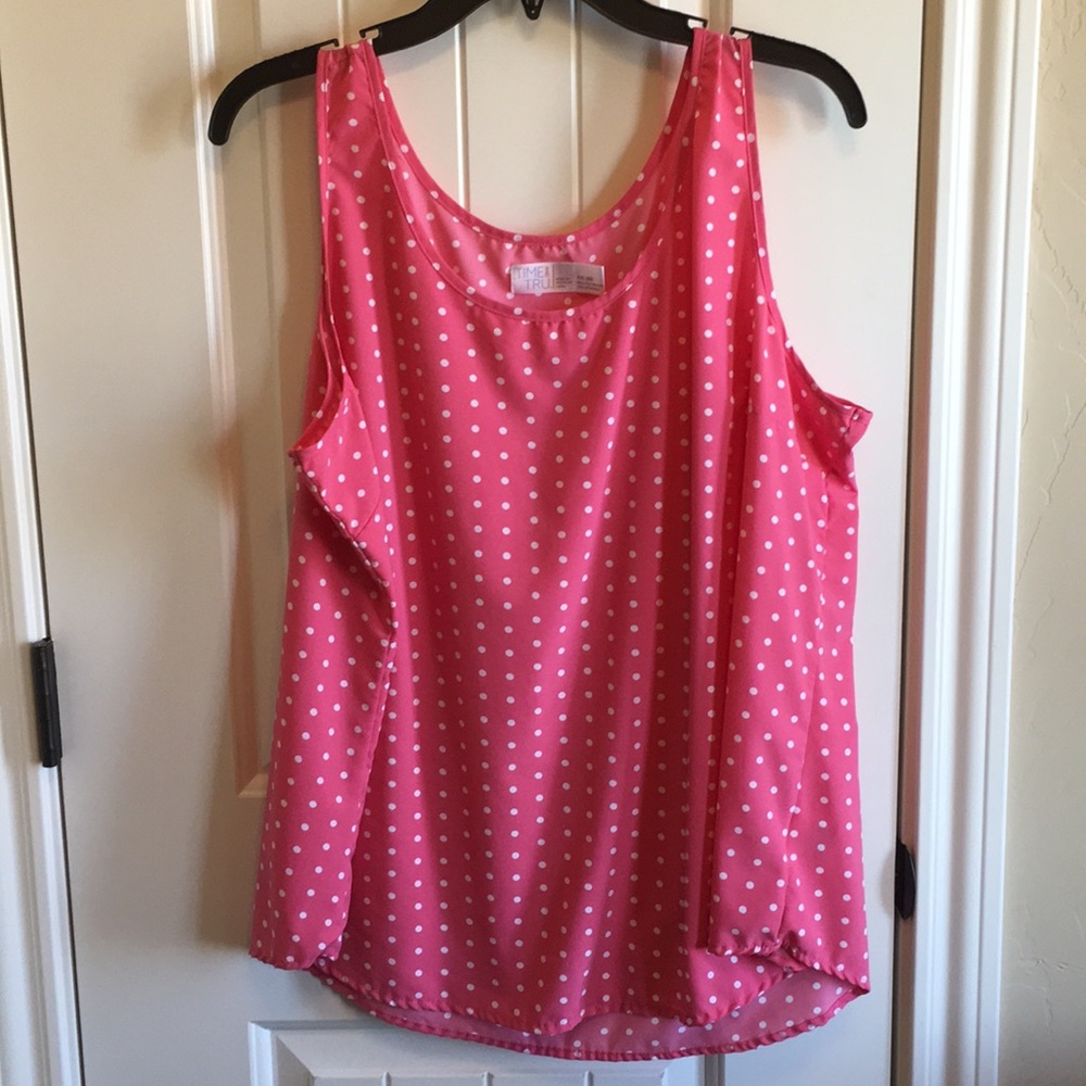 Dressy polka dot tank top